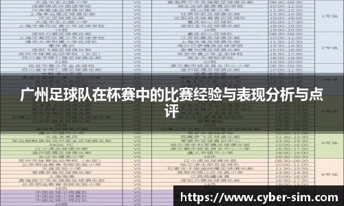 广州足球队在杯赛中的比赛经验与表现分析与点评