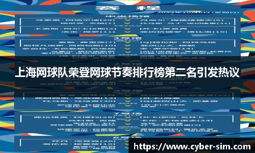 上海网球队荣登网球节奏排行榜第二名引发热议