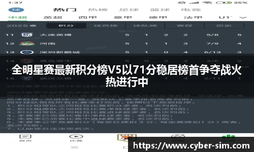 全明星赛最新积分榜V5以71分稳居榜首争夺战火热进行中